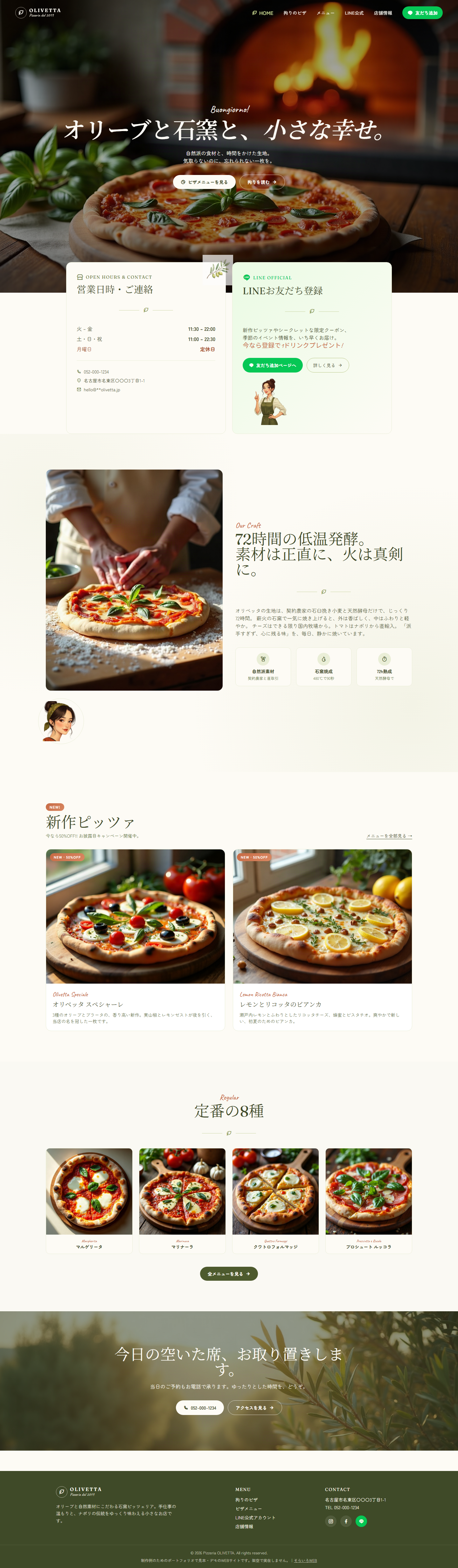 ピザ店のPC表示